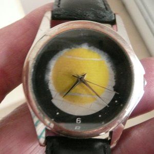 vintage men's tennis logo quartz watch
